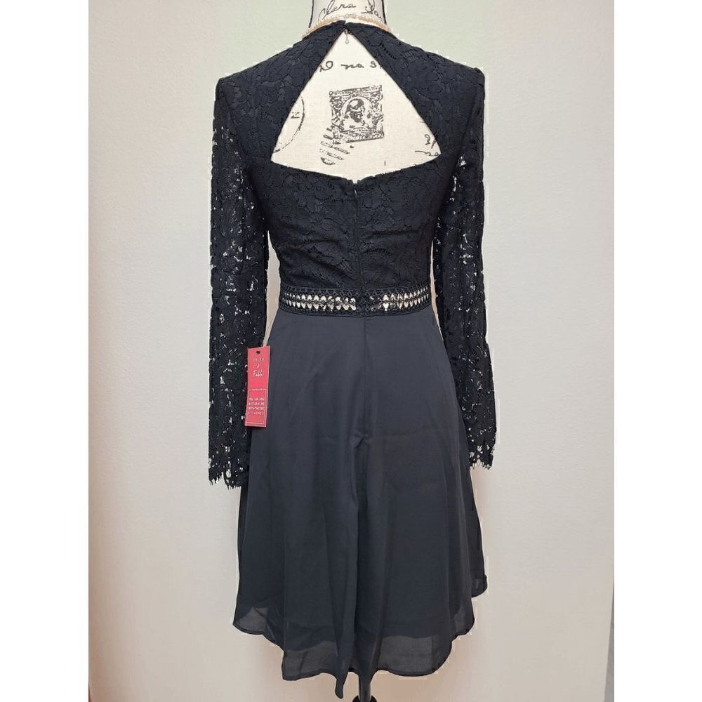 🖤 2PCS Halloween Black Bundle Lace Long Sleeve Dress & Petticoat SIZE M NWT - Picture 6 of 16